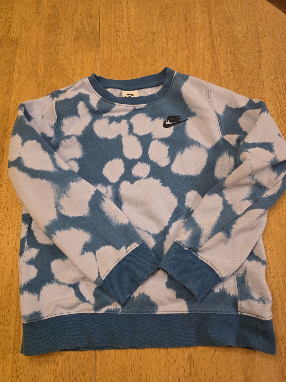 Nike Kids Blue Tie-Dye Crewneck Sweatshirt